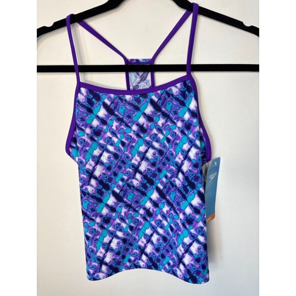 Speedo Girls Racerback Tankini Top Purple Size 16 New with tag - Picture 1 of 9